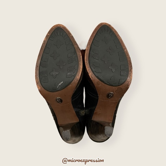 $379 Frye Harlow Campus Black Genuine Leather Zip Up Casual/Formal Ankle Bootie - Picture 7 of 10